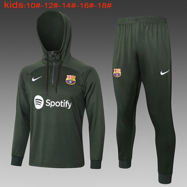 Enfant Sweat Shirt Capuche Barcelone 2024 Vert 2